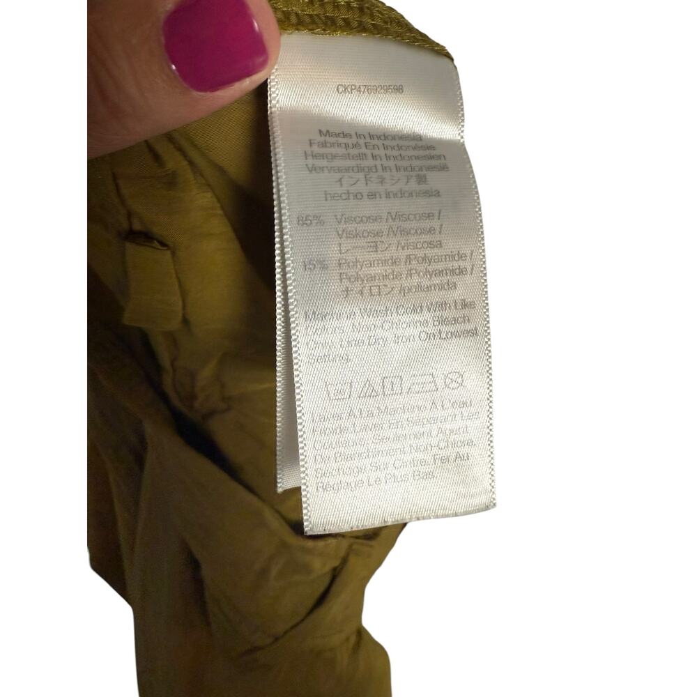 Madewell The Harlow Wide-Leg High Rise Olive Drapey Relaxed Cargo Pants Size 14 - Picture 16 of 16